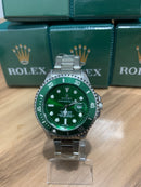 🎁 MEGA PROMOÇÃO Relógio Masculino Oyster Perpetual Submariner Aço com Verde Luxo Prova D’água + FRETE GRÁTIS