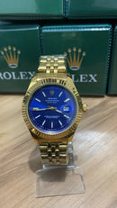 🎁 MEGA PROMOÇÃO Relógio Masculino Oyster Perpetual Submariner Dourado com Azul Luxo Prova D’água + FRETE GRÁTIS