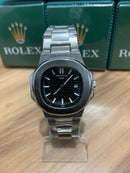 🎁 MEGA PROMOÇÃO Patek Prata Mostrador Preto Luxo PROVA D’água + Frete Grátis