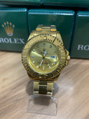 🎁 MEGA PROMOÇÃO Relógio Masculino Oyster Perpetual Yatch Master Dourado  Luxo Prova D’água + FRETE GRÁTIS