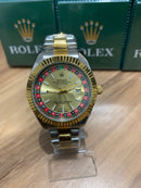 🎁 MEGA PROMOÇÃO Relógio Masculino  Datejust Cassino Prata e Dourado  Luxo Prova D’água + FRETE GRÁTIS